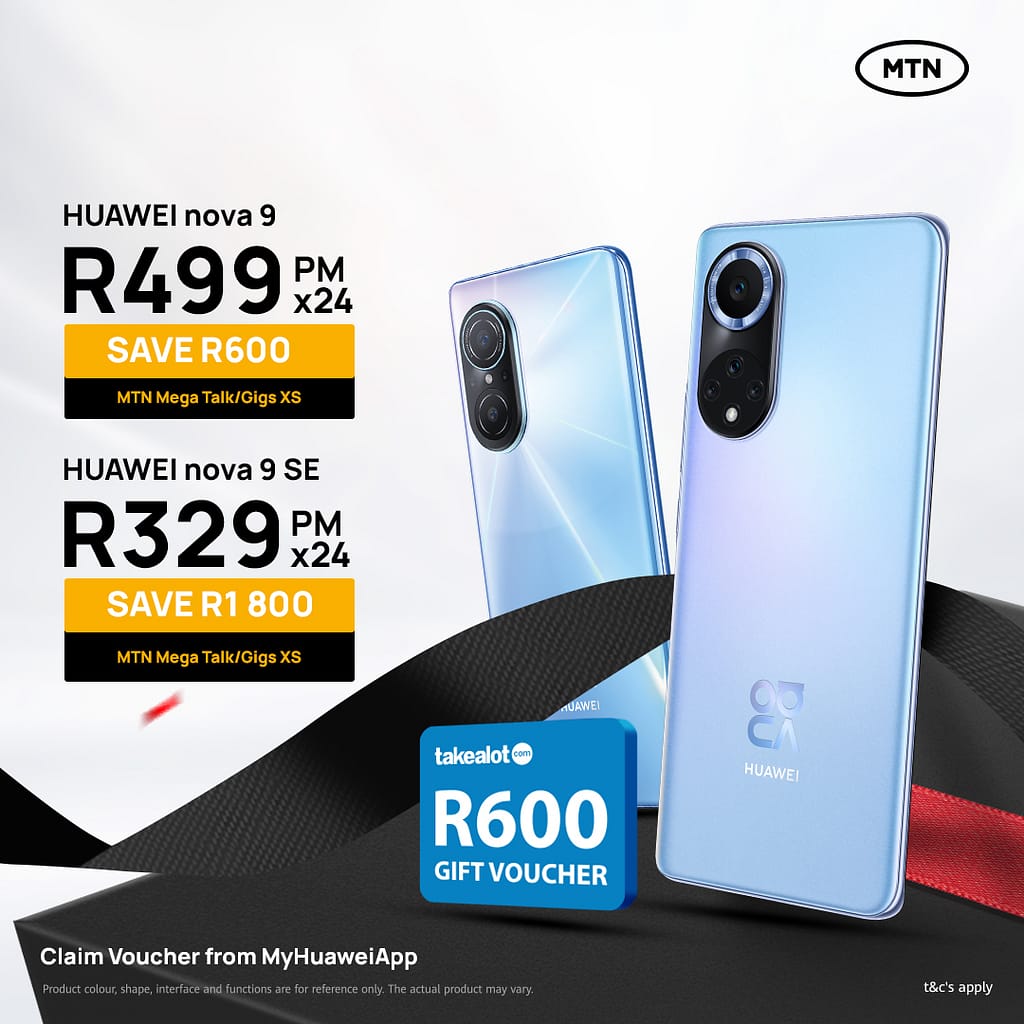 Image of the Huawei nova 9 on Black Friday special at MTN
